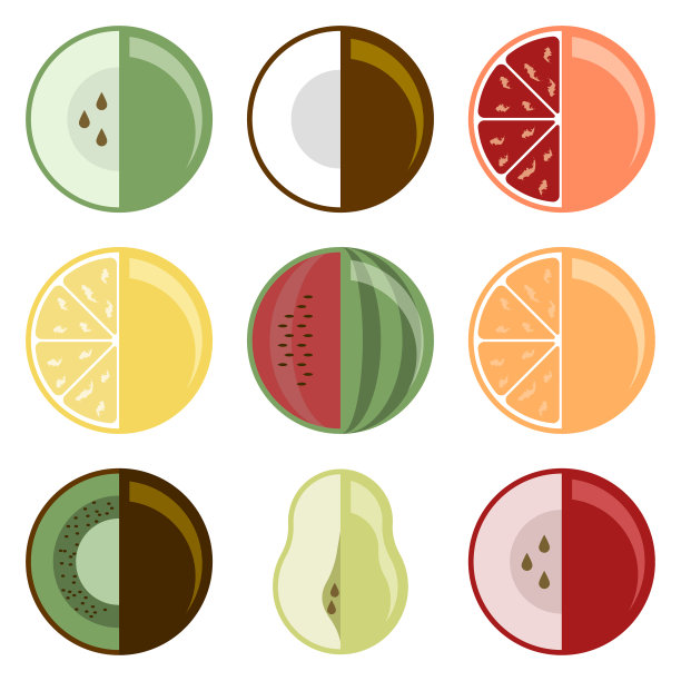 水果收集套9个不同品种图片下载
