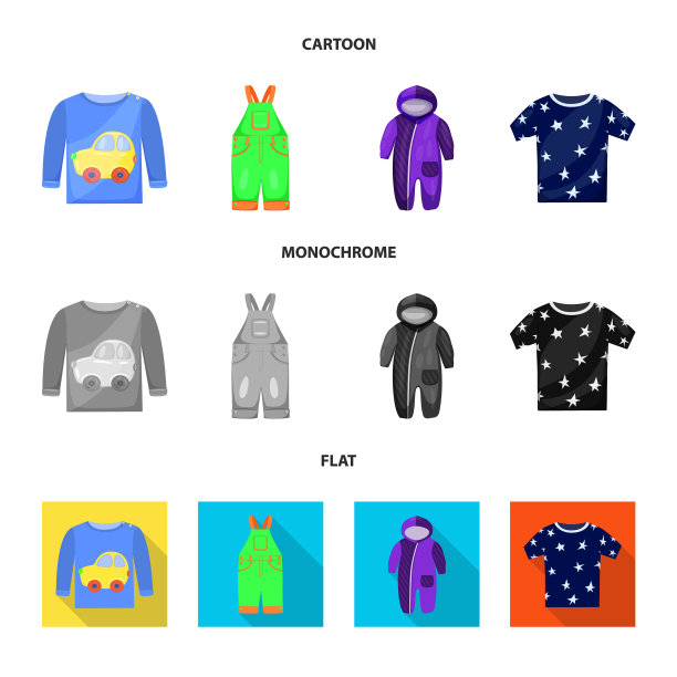 孤立对象的时尚和服装图标设置图片下载