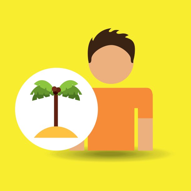 男性角色旅行者棕榈滩图片下载