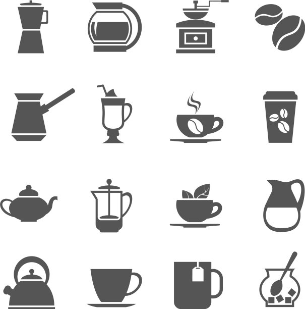 咖啡杯和茶图标图片下载