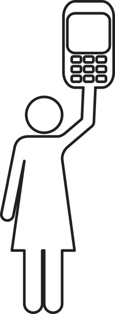 手机和女人的象形图标形象图片下载