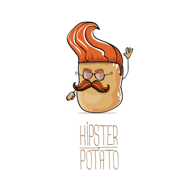 有趣的卡通可爱的棕色潮人土豆图片下载