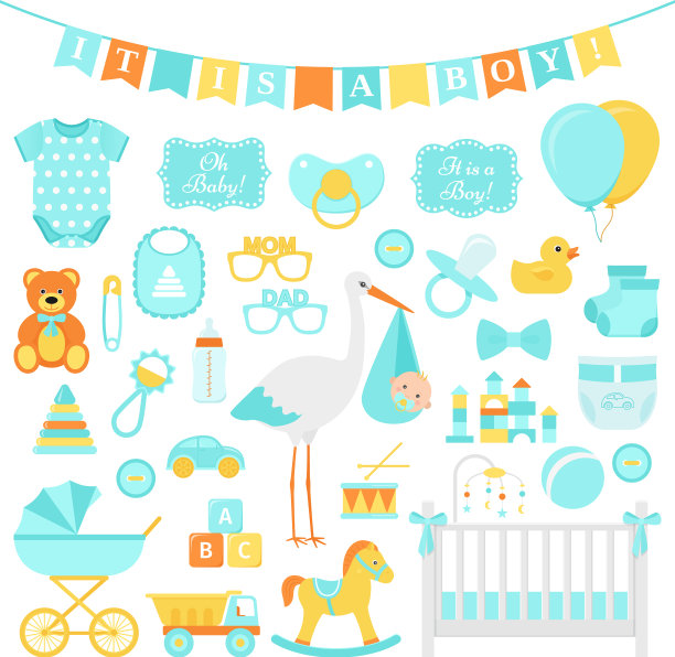 沐浴男为派对设置了蓝色元素图片下载