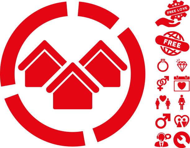 房地产图表图标与情人节奖金图片下载