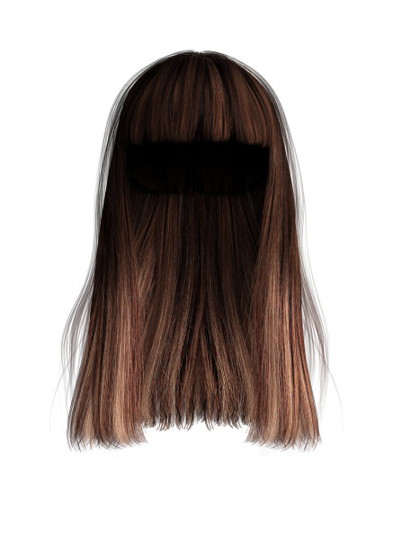 女人的头发在白色3D渲染孤立图片下载