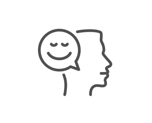 积极思考线图标沟通标志图片下载