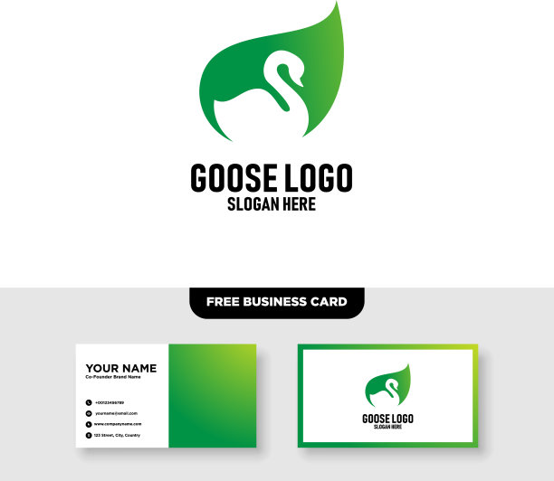 鹅标志模板免费名片模型图片下载