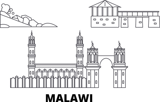 马拉维线旅游勾画了马拉维轮廓线图片下载