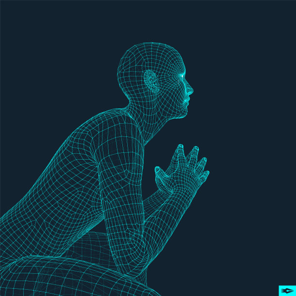 人在思考者姿态三维模型的人图片下载