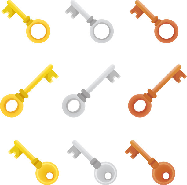 色彩鲜艳的设置键图标，明亮和时尚图片下载