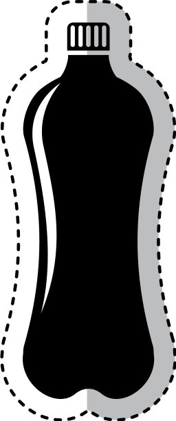 瓶饮剪影孤立图标图片下载