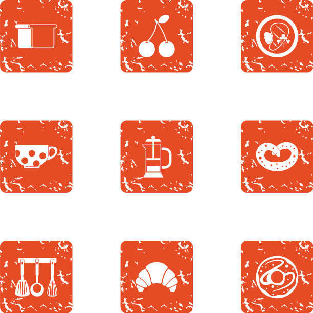 Dejeuner营养偶像设置grunge风格图片下载