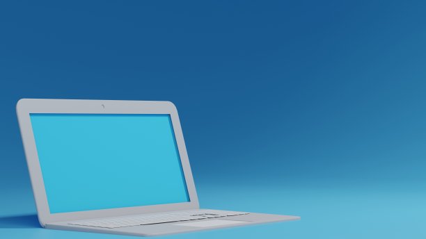 笔记本电脑甲板隔离在彩色背景。时髦概念的科技小玩意。笔记本电脑和笔记本模拟与空白屏幕。三维演示图片下载