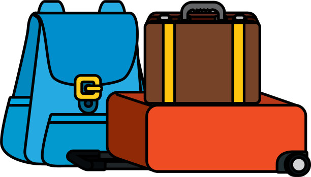 旅行袋和行李箱图标图片下载