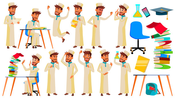 十几岁的男孩摆出阿拉伯穆斯林的面孔图片下载