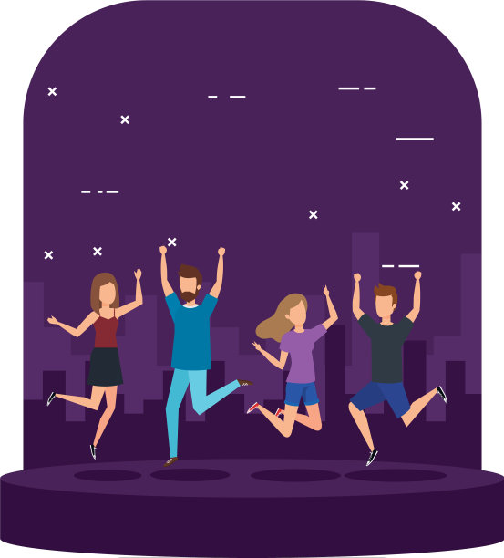 一群年轻人在庆祝图片下载