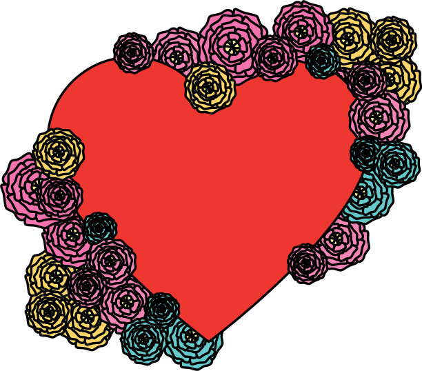 心形玫瑰装饰图片下载