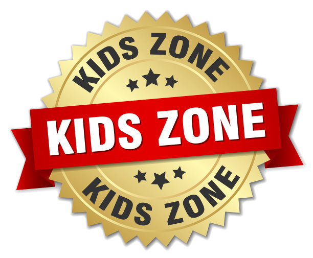 儿童区圆形隔离金徽章图片下载