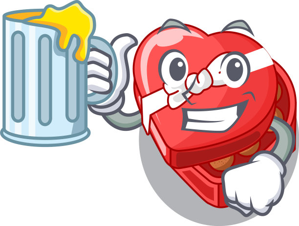 用巧克力汁与心盒隔离图片下载