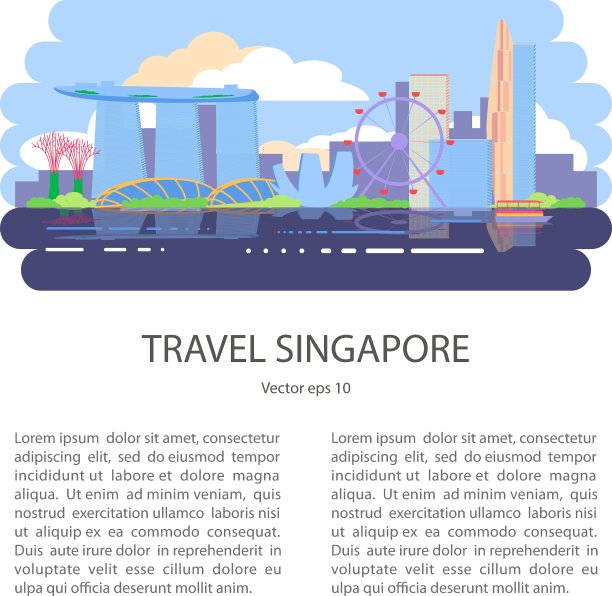 新加坡摩天观景轮城市图片下载