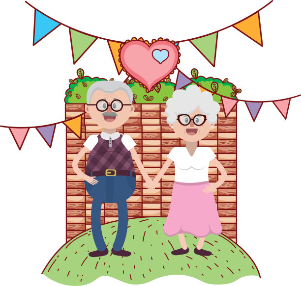 老夫妇卡通图片下载