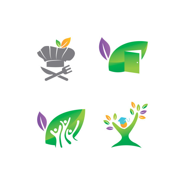 叶子标志设计模板集图片下载