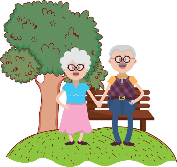 老夫妇卡通图片下载