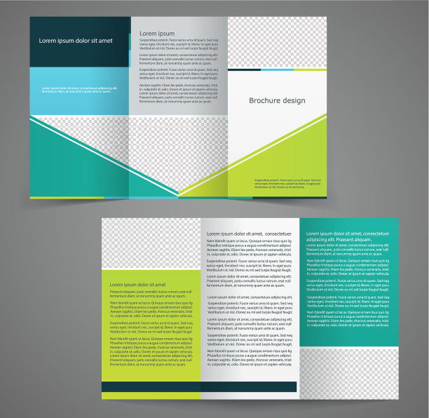 三折商业宣传册模板双面图片下载