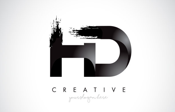 Hd字母设计与笔触和现代3d图片下载