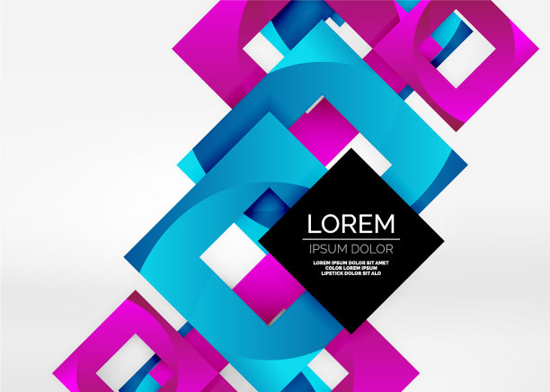 在浅灰色的3d空间中正方形几何形状图片下载