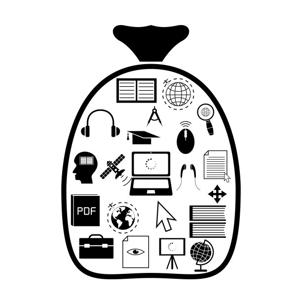 E-learning理念概念袋图片下载