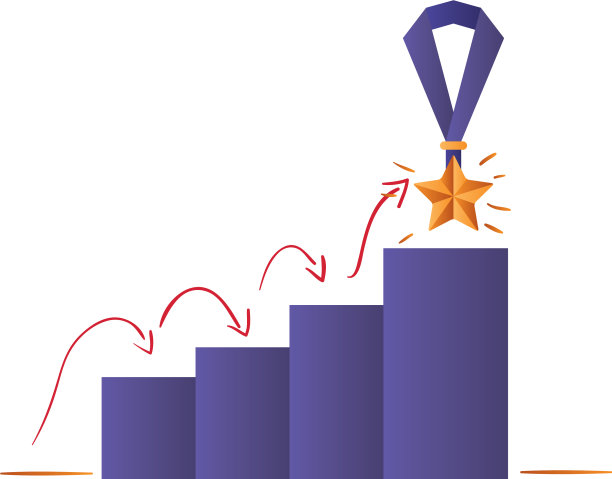 奖章与条形图孤立图标图片下载