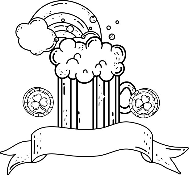 罐装啤酒和彩虹圣帕特里克节图片下载