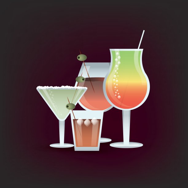 鸡尾酒酒杯的形象图片下载