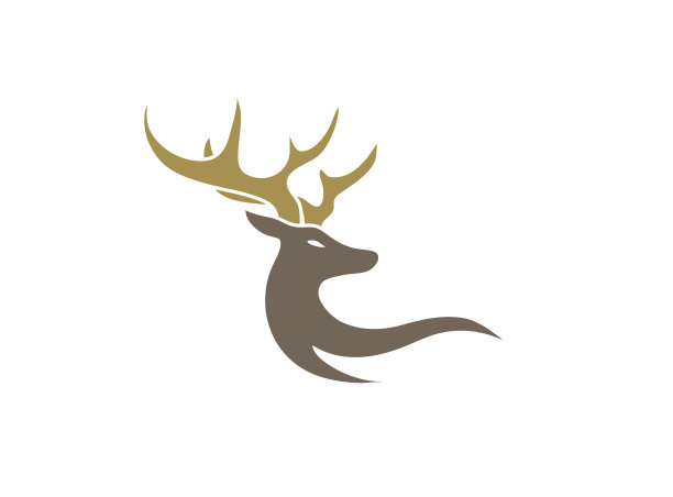 鹿与大角的标志设计图片下载