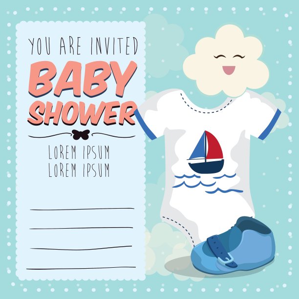 宝宝送礼会邀请卡设计图片下载