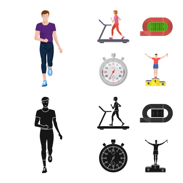 设计运动和获胜者标志系列图片下载