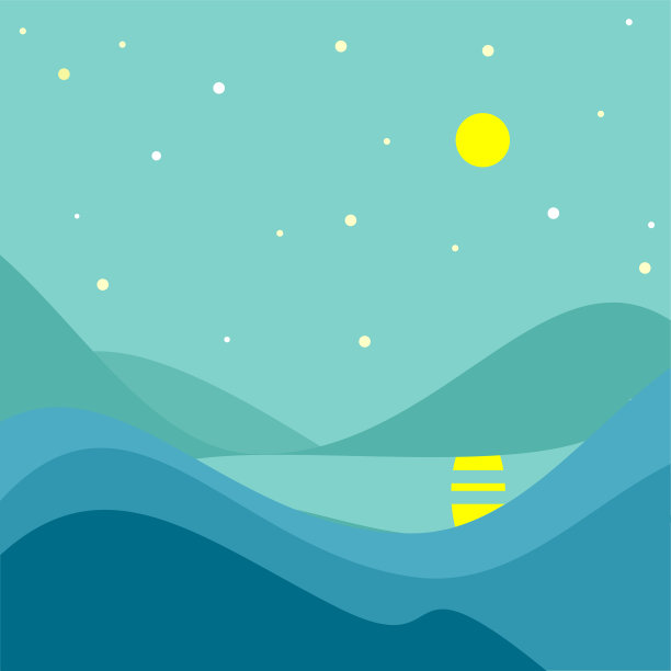 山水雪月色雪夜图片下载