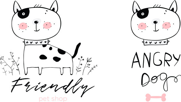 狗可爱的孩子标志设计图片下载