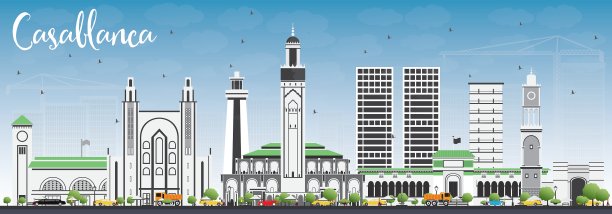 灰色建筑的卡萨布兰卡图片下载