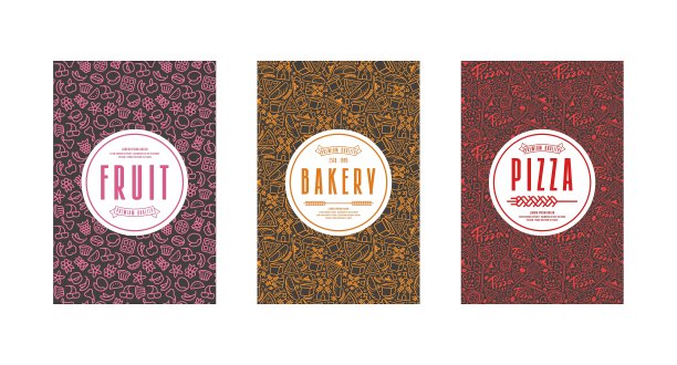 面包房披萨的标签模板图片下载