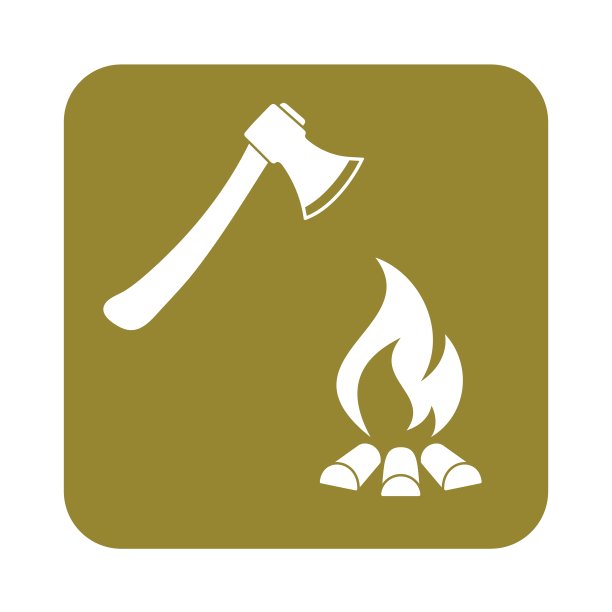 斧子和篝火图标图片下载