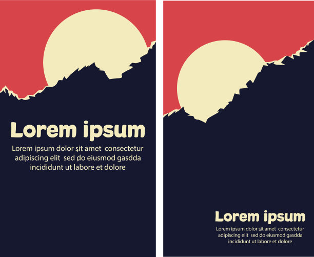 高山景观与太阳和红色的天空图片下载