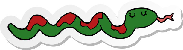 卡通蛇贴纸图片下载