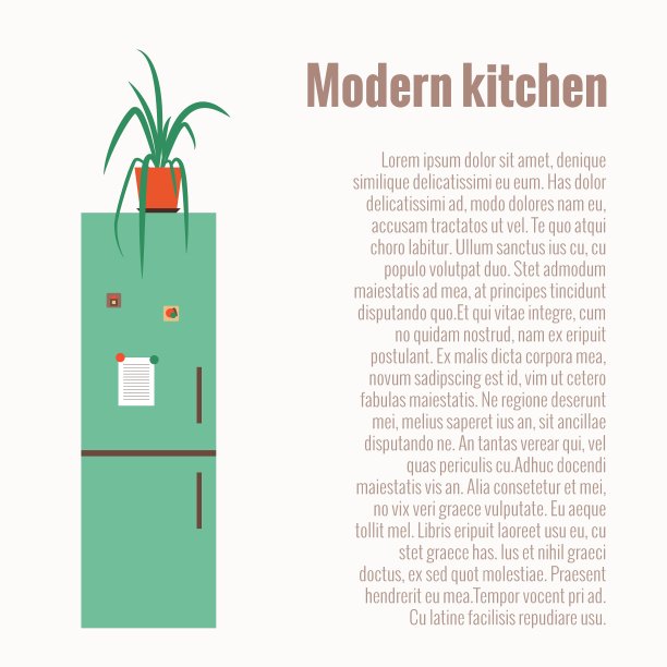 厨房冰箱与厨房内部的概念图片下载