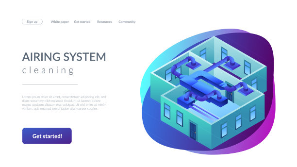 通风系统概念等距三维着陆图片下载