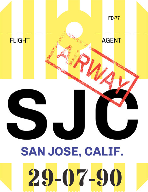 圣何塞机场的行李标签图片下载
