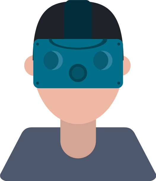 戴着虚拟现实眼镜的男人图片下载