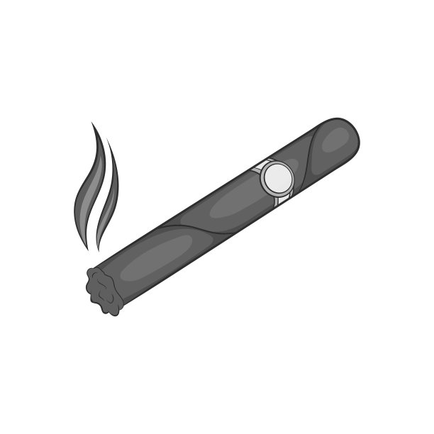 雪茄图标黑色单色风格图片下载