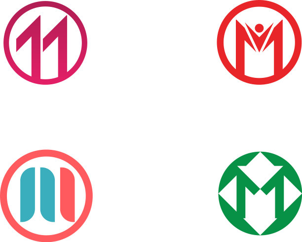 M字母标志模板图片下载